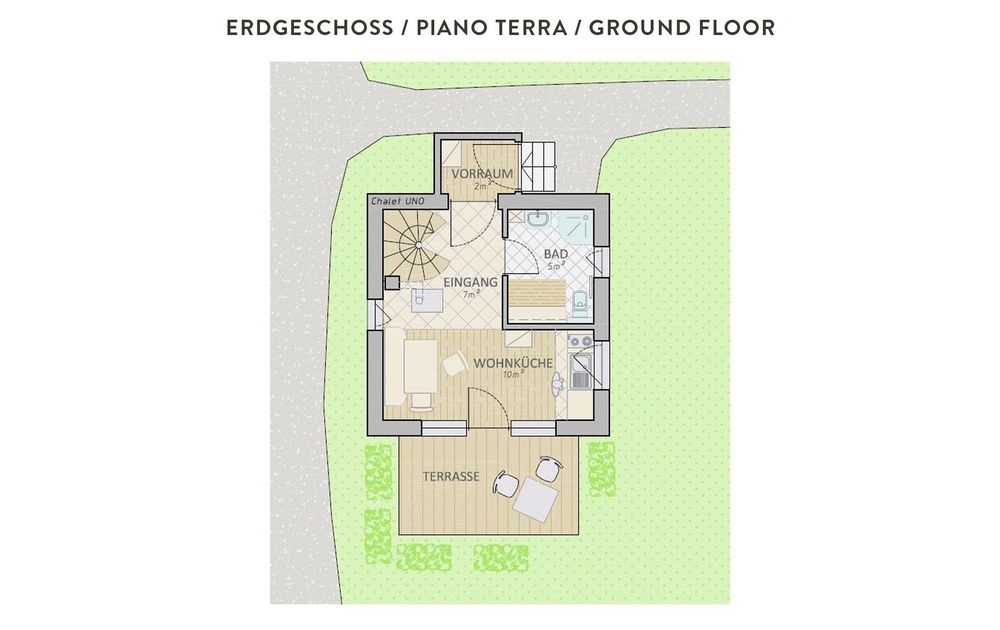 Chalet UNO Plan Erdgeschoss