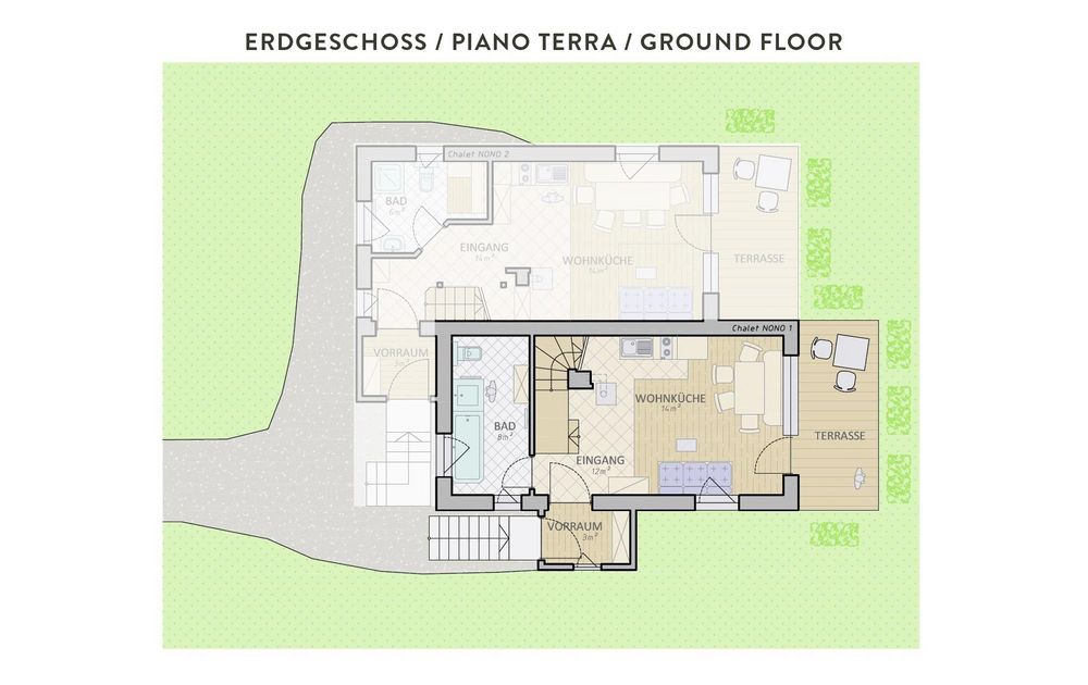 Chalet NONO1 Plan Erdgeschoss