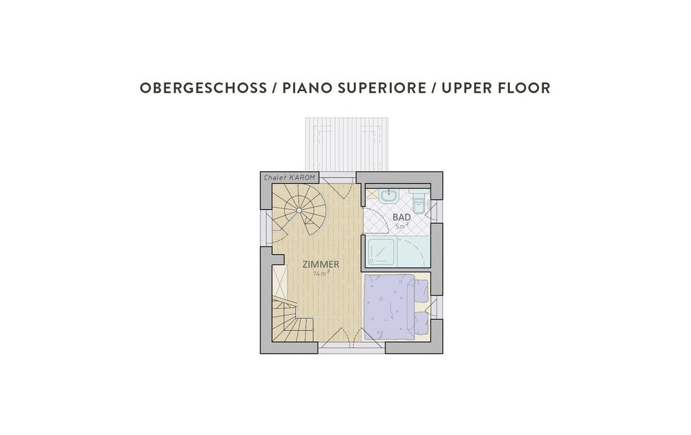 Chalet KAROM Plan Obergeschoss