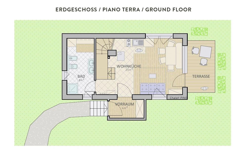 Chalet PINO Plan Erdgeschoss