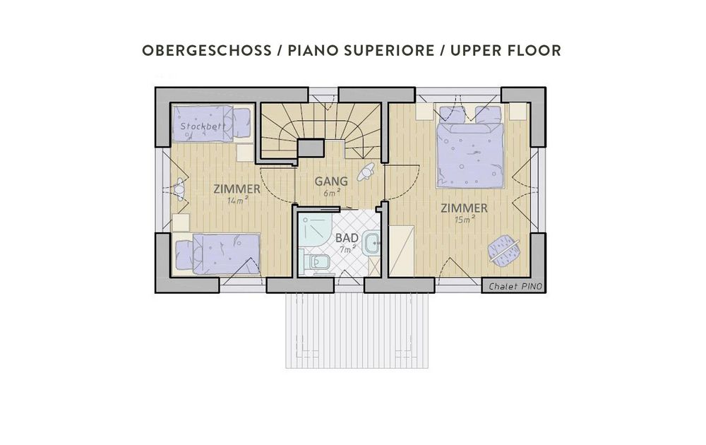 Chalet PINO Plan Obergeschoss