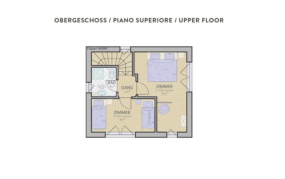 Chalet MOMO Plan Obergeschoss