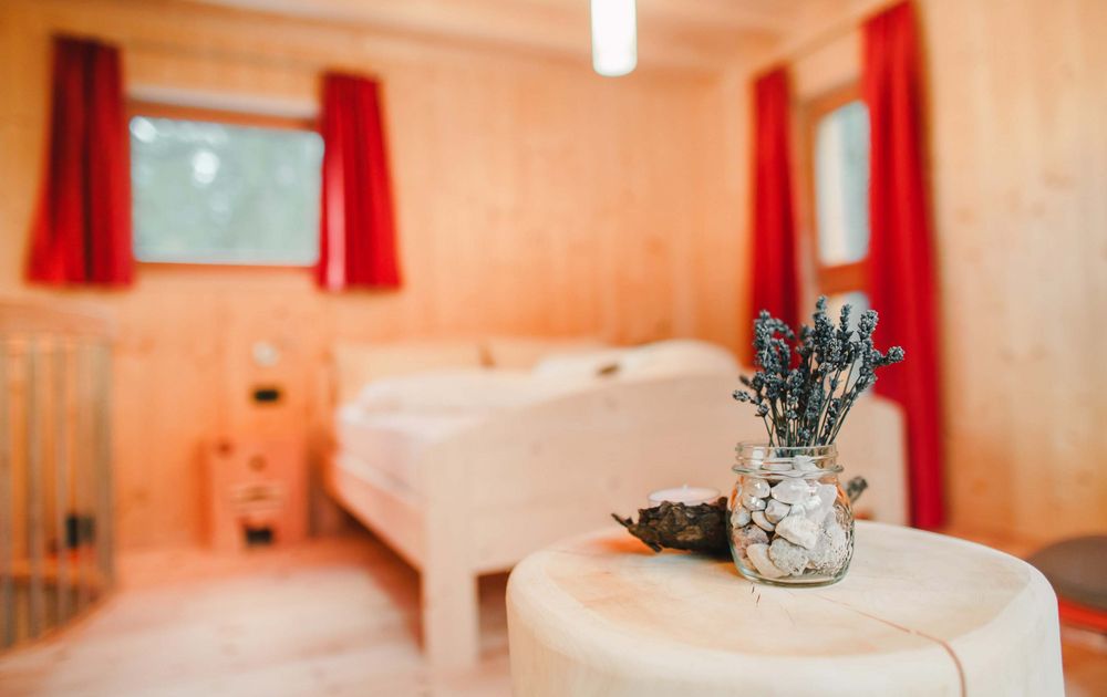 Schlafzimmer Chalet UNO feliZitas Südtirol Urlaub